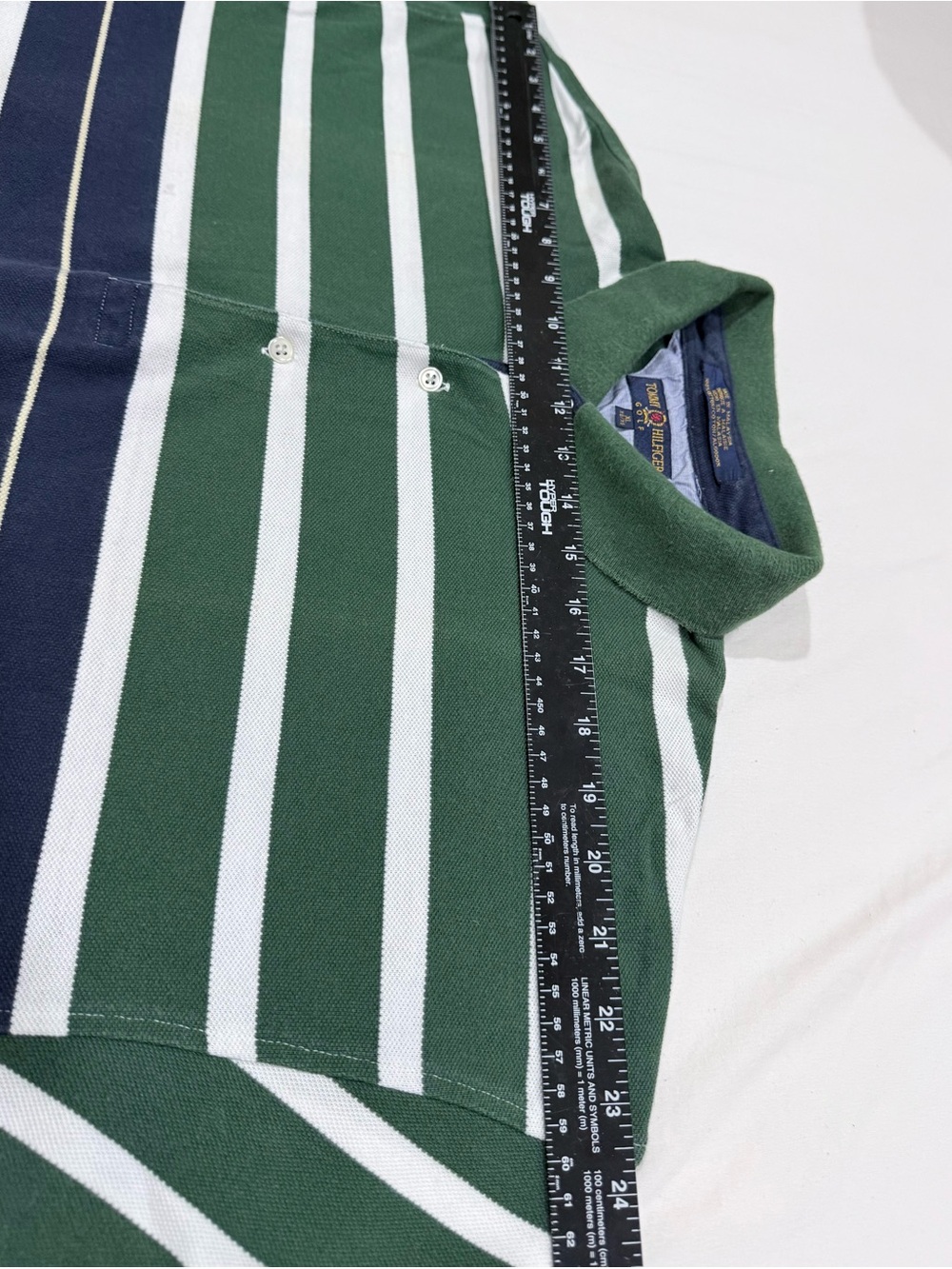 Tommy Hilfiger Green, Navy & White Striped Men’s Polo - Picture 9 of 9